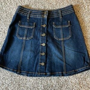 Jolt Women's Button Up Stretch Denim Jean Skirt Size 5